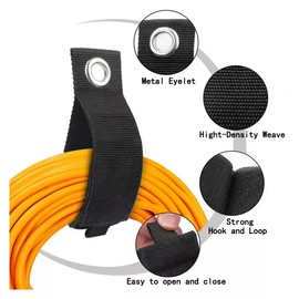 Heavy Duty Storage Straps,17-inch (6 Pack)- Extension Cord Holder Organizer, Rope Hanging Wall Storage,Straps for Hose Storage and Garage Wall Organization (17" (6-Pack))