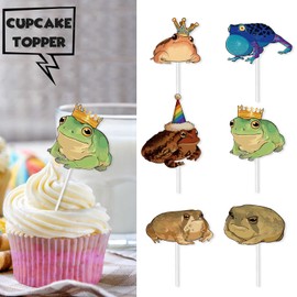 18pcs Glitter Frog Dessert Cupcake Topper Baby Show Theme Decor Supplies Girls Boys Happy Birthday Party Decorations