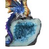 Ebros Gift Fantasy Iridescent Meteorite Hatchling Dragon Guarding Faux Geode