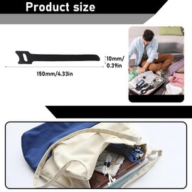 SULIUDAJI Pack of 100 Velcro Cable Ties, Velcro Cable Ties, Resealable, 150 x 12 mm, Velcro Cable Ties for Home, Office, Office and Garden