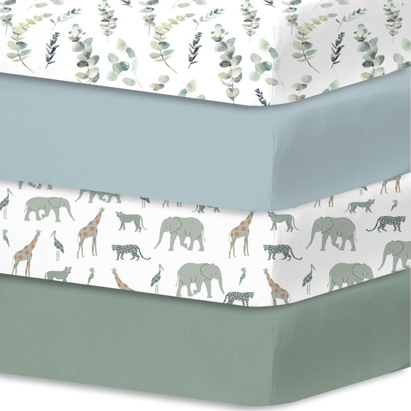 Little Grape Land Crib Sheets 4 Pack for Boys and