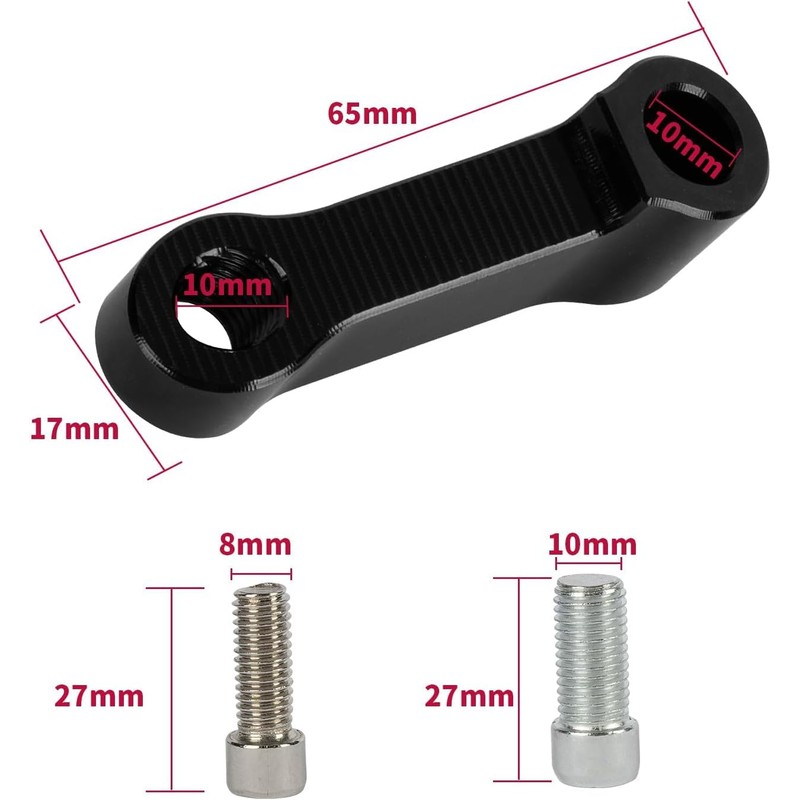 Moncer Motorcycle Rearview Mirror Adapter Kit, Aluminum Alloy 10mm 8mm