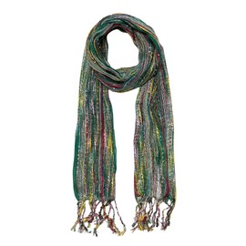 Humble Hilo Multi-Colored Scarf/Shawl for Women Lightweight Head or Neck Scarf (Dark Green Multicolor)