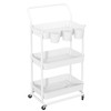 Buzowruil 3-Tier Rolling Utility Cart, Storage Cart with Handle Multi-Purpose