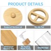 5 Pack Bamboo Bathroom Accessories Set with Tray - Plastic