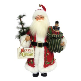 Santa's Workshop 7770 Merry Christmas Claus Figurine, 15", Multicolored