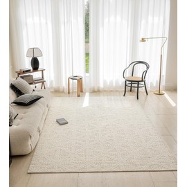 jxgzyy 5x7 Area Rug for Living Room & Bedroom, Stain-Resistant Textured Rug, Non-Slip Large Rug with Modern Solid Design, Ultra-Durable for High-Traffic Areas, Dining Room, Home Office