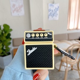 Retro Sound Silicone Earphone Case for AirPods 1 2 Case Wireless Headphone Protective Cover with Hook Gifts Suitable for Friends and Family (for airpods 1 2)