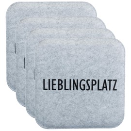 Brandsseller Reversible Felt Seat Cushion Value Pack of 4 Double Square Chair Cushion Seat Cushion Padded 35 x 35 x 1.5 cm Anthracite/Grey