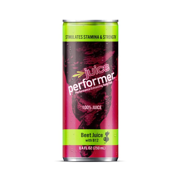 Juice Performer Beet Juice With Vitamin B12 - Natural Pre-Workout Beetroot Juice For Boosting Stamina & Strength - Added B12 Energy Booster - Superfood 8.4 Fl.Oz. (12 Pk) Vegan