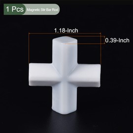 YOKIVE 1 Pcs Magnetic Stir Bar, PTFE Coated Cross Type Stirrer | Great for Lab Liquid Solution Stirring Mixing Spinning(White, 1.18-Inch)
