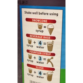 First Street All In One Super Syrup Watermelon 1 Gallon, For Snow Cone Beverage Base Fountain Syrup Slush Shaved Ice