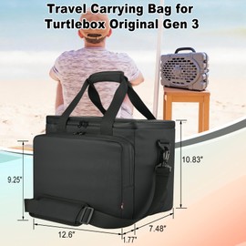 TXEsign Speaker Carrying Bag Compatible with Turtlebox Original Gen 3, All-Round Protection Portable Tote Bag Water-Resistant Storage Case with Shoulder Strap and Handle