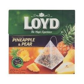 Loyd Fruit Tea Pineapple & Pear Flavored, 20 teabags (Pack of 2)