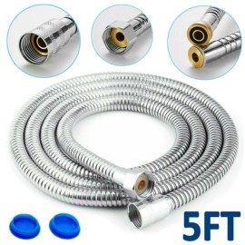 Unbranded Stainless Steel Shower Head Hose Handheld Extra Long Bathroom Flexible Tube - 1.5M/5FT