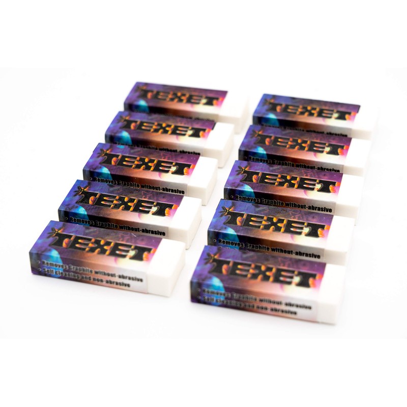 Texet Large White Plastic Pencil Erasers Rubbers - Pack of