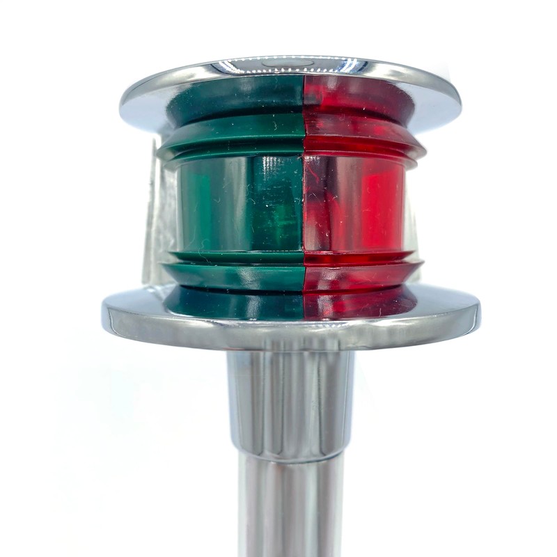 Shoreline Marine Chrome Plug-In Bow Light | Bi-Color 10" Angled