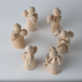 4betterdays.com Classic Guardian Angel Standing Made of Pine Wood with Lantern - Crafts from South Tyrol / Smells of Pine / Height 9 cm / Christening Gift Boy, Christening Gifts for Girls, Guardian