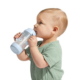 green sprouts® Glass & Sprout Ware® Sip & Straw 5 onzas, 6 meses, plástico vegetal, silicona curada con platino, apto para lavaplatos, crece con bebé, probado para hormonas