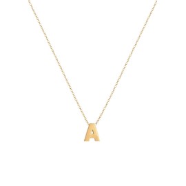 Elli Women's Minimal Initial Letter A Necklace in 925 Sterling Silver Gold-Plated