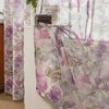 ZJYPRSCU Floral Sheer Curtains 84 Inches Long Purple Flower Printed