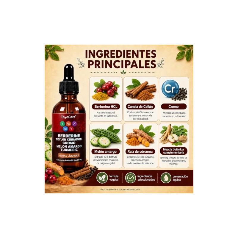 Berberina HCL Líquida, Complejo Herbal, 2 x 60 ml