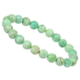 Eledoro PowerBead, Women’s Stretch Bead Bracelet, Made of 8 mm Gemstone Beads, 17 - 18 cm, gemstone, Green