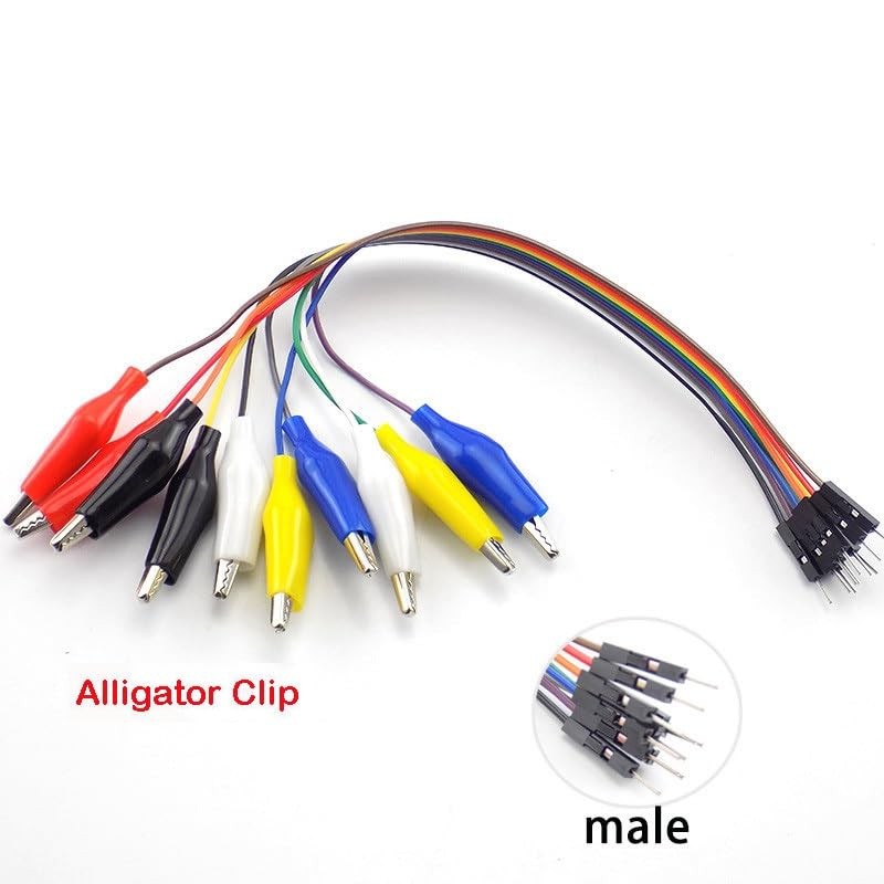 Aofan 2 x 10 Pin 20 cm Breadboard Crocodile Clip