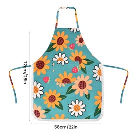 Orenge Apron Women's Cooking Apron Women's Kitchen Apron Cooking Aprons Waterproof Cooking Aprons with Pockets Women BBQ Apron Baking Apron Waiter Apron Cotton Apron for Chef Cooking Cafe,