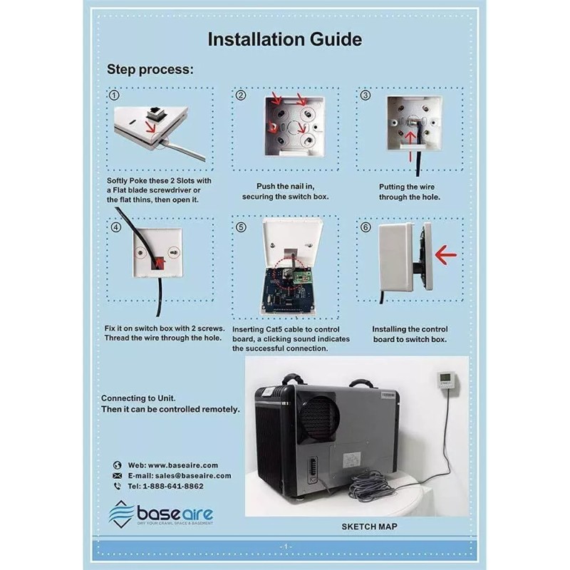 BaseAire Digital Crawlspace Dehumidifier Remote Controller Temperature AirWerx