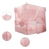 Luxury Princess 3 Side Openings Post Bed Curtain Canopy Netting
