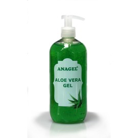 Aloe Vera Gel with pump dispenser - Natural skin treatment after sun, hair removal, shaving etc (500ml) by Anagel