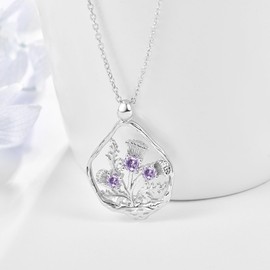 Palpitate Sccottish Thistle Necklace Scottish Thistle Flower Necklace Outlander Gifts Scottish Gifts for Women Wife Mom Friends