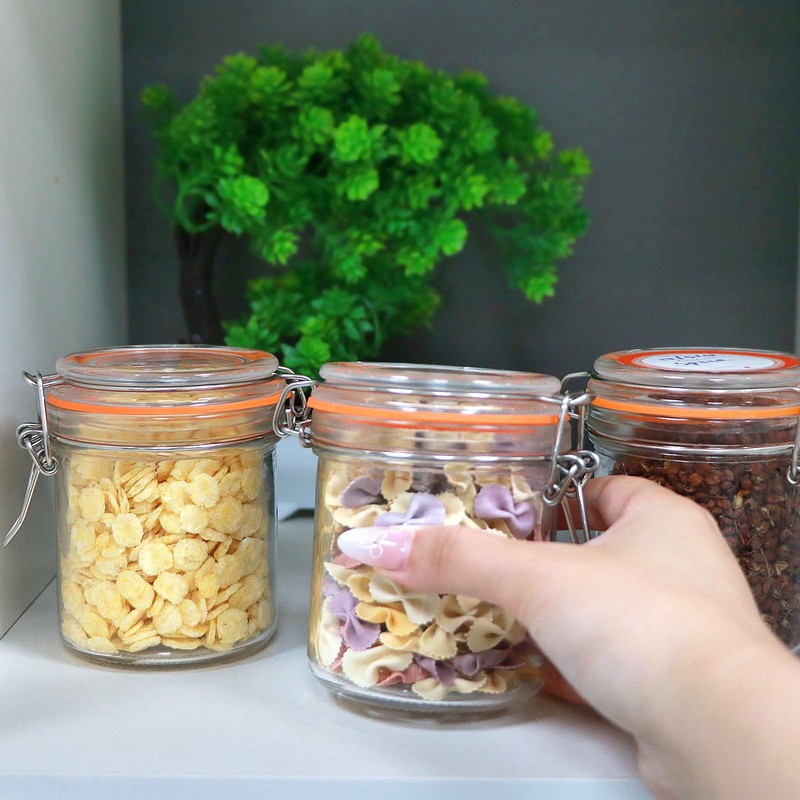 Flrolove 8 oz Airtight Glass Jars with Lids,Glass Food Storage