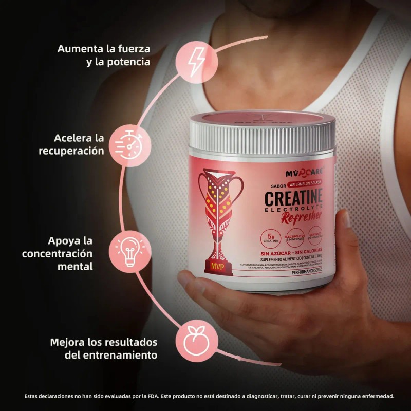 Mvpcare Pre Entreno Creatine Refresher Creatina Monohidratada Electrolitos Magnesio Vitaminas