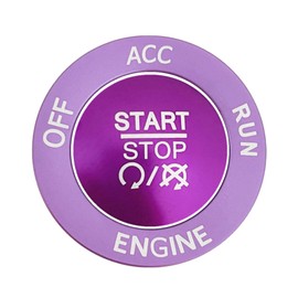 Edinstry Push Start Button Cover for Dodge Challenger Charger RAM 1500 2015–2021, Aluminum Alloy Ignition Trim Ring, Purple Interior Accessory
