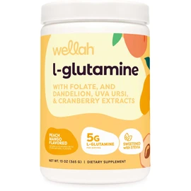 Wellah L-Glutamine Peach Mango (50 Servings) - 5g L-Glutamine Per Serving, Sweetened with Stevia