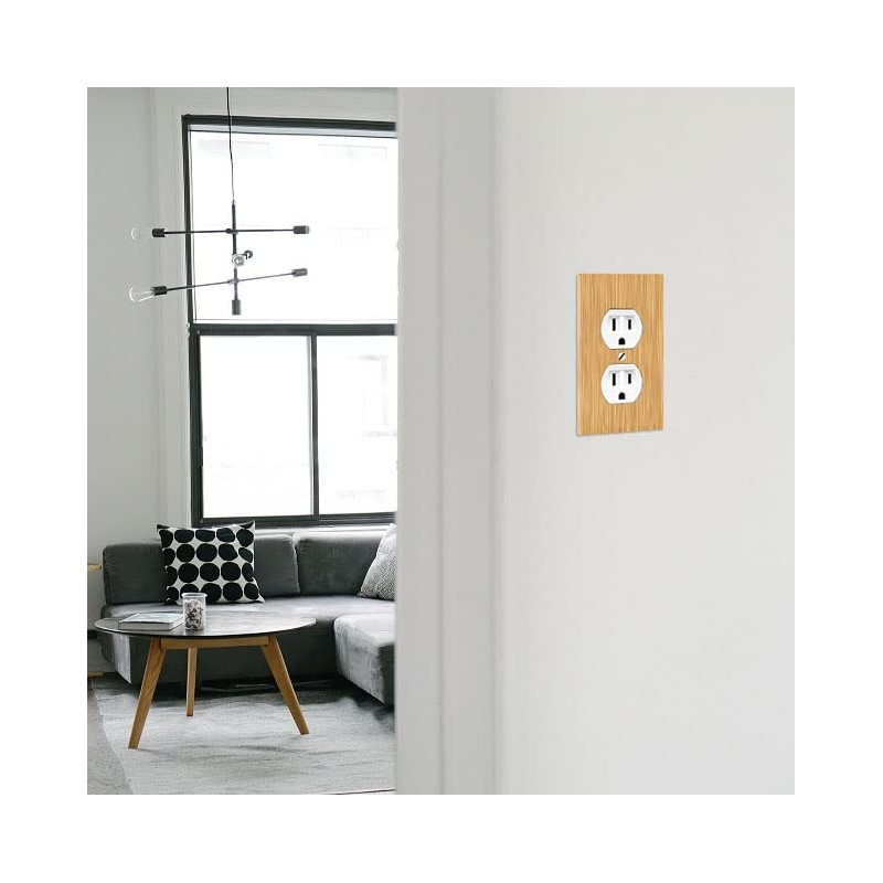 WIRESTER Duplex Outlet Cover Wall Plate/Switch Plate - Bamboo Wood