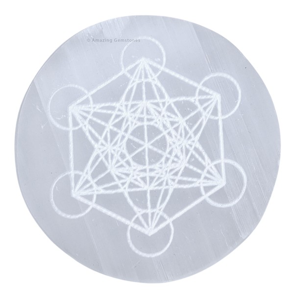 Selenite Crystal Charging Plate For Crystals And Healing Stones, 3"