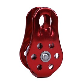 Fixed Micro Pulley Aluminum Alloy Polishing High Strength Lightweight for Climbing Aloft Work Rappelling Red Free Size