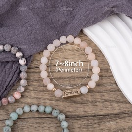 AUEAR, 3 Pack Natural Volcanic Stone Friendship Bracelets Best Friends Forever Stretch Elastic Healing Beads Gemstone for Men Women (Style C)