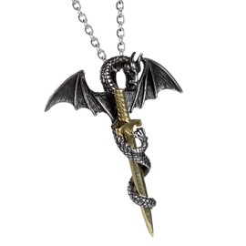 Men’s vintage stainless steel necklace with cross, biker, stainless steel, Jesus crucifix, cross, pendant, necklace pendant with chain, necklace, 55 cm, black, silver, Stainless Steel