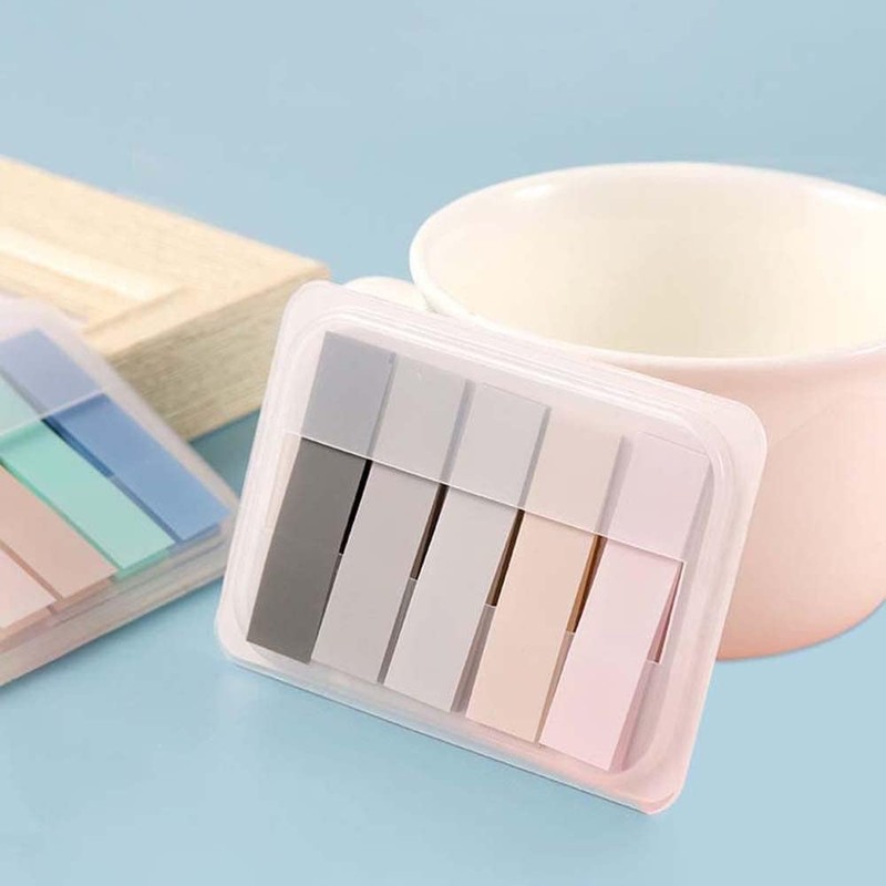 100 Pcs Grey Sticky Index Tabs,Notes Flags Writable and Repositionable