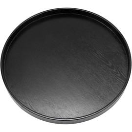 RIZGHWOY Bandeja de té Redonda, Bandeja Antideslizante Elegante de Primera Calidad, Servicial para Uso doméstico y de Restaurante, Material Duradero 30 centimetros
