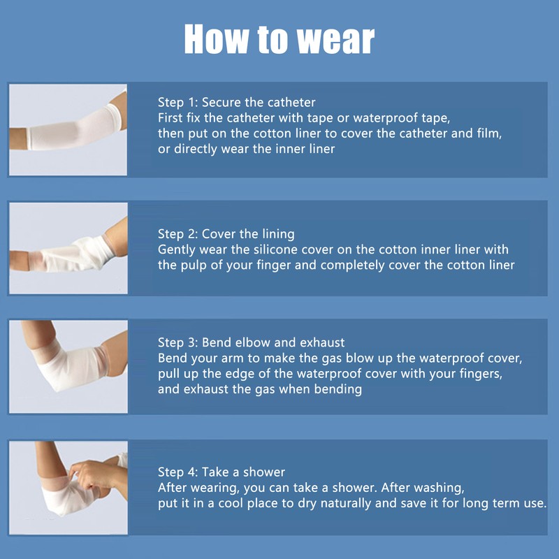 PICC Line Shower Cover Professional Waterproof Reusable Silicone PICC Line