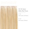 WENNALIFE I Tip Hair Extensions Real Human Hair, 100g 200s