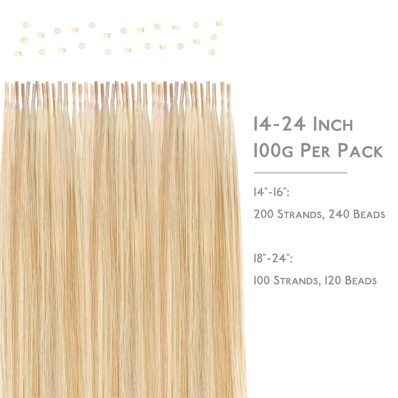 WENNALIFE I Tip Hair Extensions Real Human Hair, 100g 200s