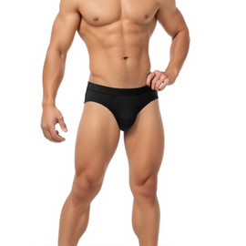 AYOSUSH Mens Flex Fit Tagless Bikini underwear,Comfortable、Breathable & Dyed five single colors Black