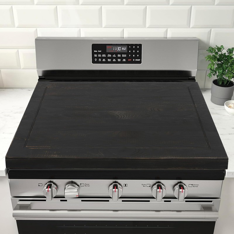 Noodle Board Stove Top Cover with Double Cut-Out Handles, Stove