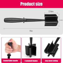 Meat Chopper- 5 Curve Blades Ground Beef Masher，Ground Turkey and More, Nylon Ground Beef Chopper Tool and Meat Fork, Non Stick Mix Chopper，Potato Masher Tool，Kitchen essentials（1 Pack）